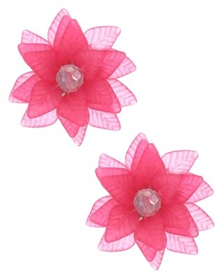 Acrylic Flower Crystal Accent Earring Acrylic Flower Crystal Accent Earring