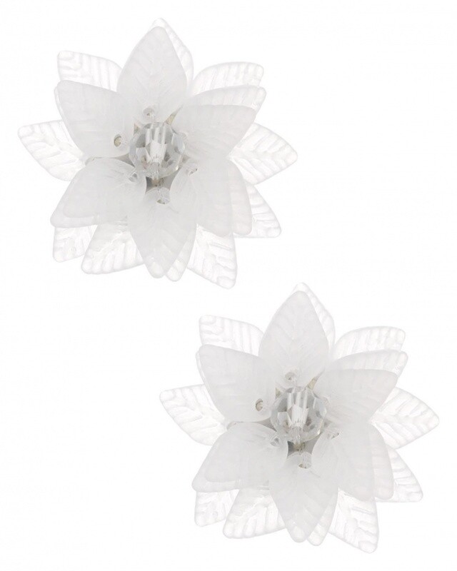 Acrylic Flower Crystal Accent Earring