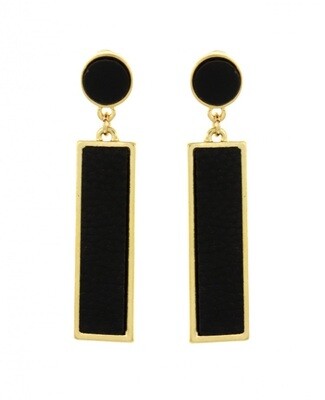 Leatherette Metal Dangle Earring Set