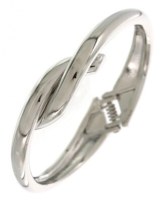 Silver Twisted Metal Bangle Cuff Bracelet