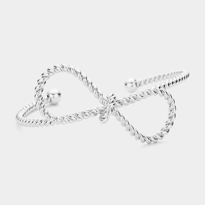 Metal Bow Accented Cuff Bracelet