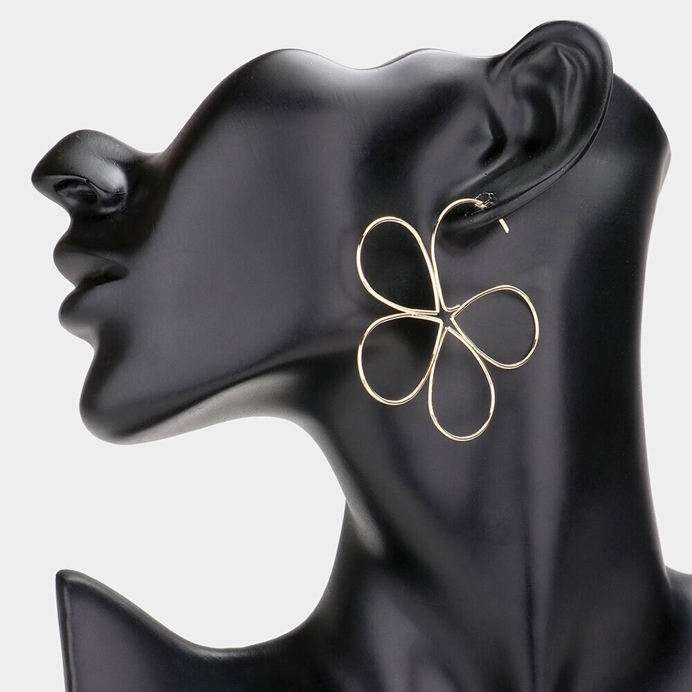 Open Metal Flower Earrings