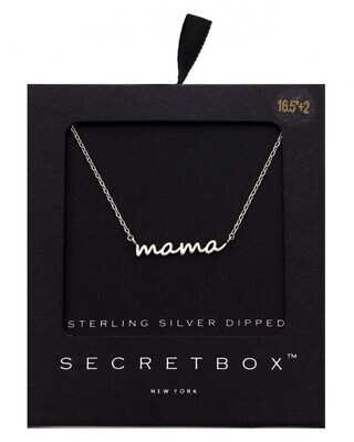 24K White Gold Dipped Mama Necklace