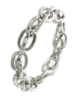 Silver Link Chain Stretch Bracelet