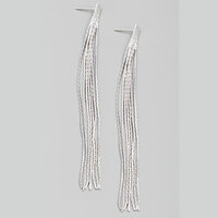 Metallic Dainty Fringe Drop Earrings