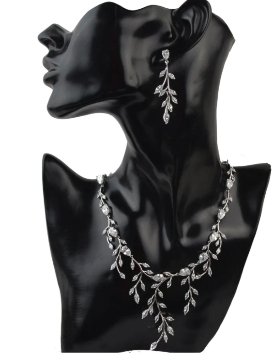 AAA Cubic Zirconia Statement Vine Necklace Set