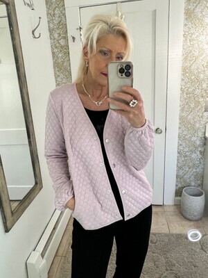 Dusty Pink Lightly Quilted Top/Cardi/Jacket