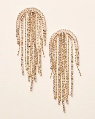 Gold/CZ/Rhinestone Crystal Statement Earrings