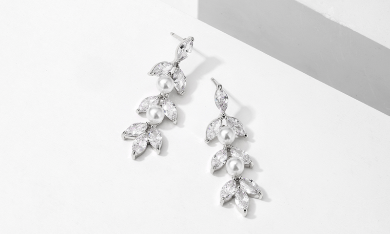 AAA CZ Marquise/Pearl Drop Formal Earrings