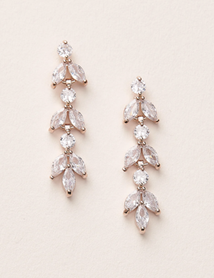 Marquise/Round Cubic Zirconia Drop Earring