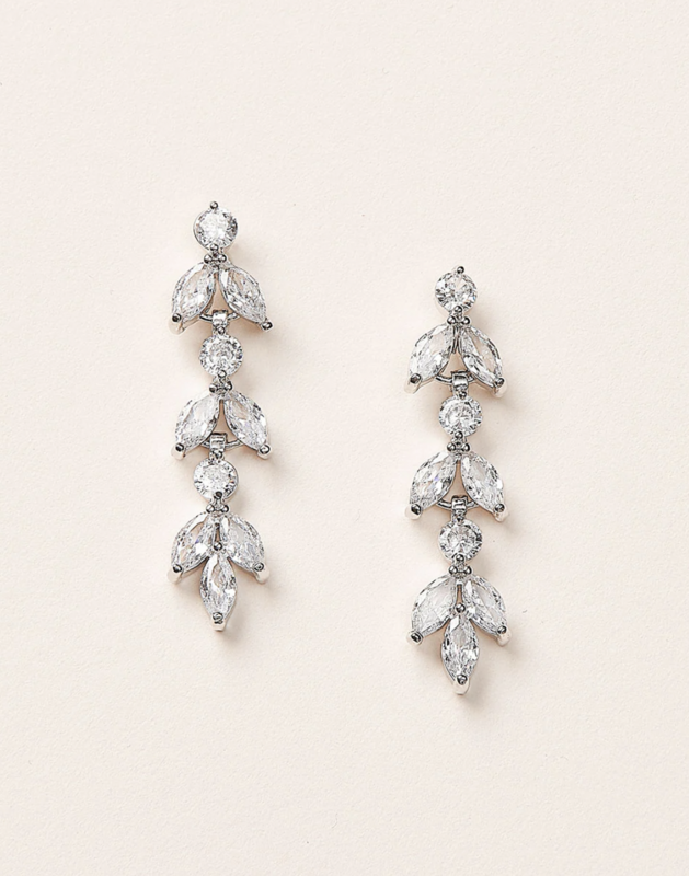 Marquise/Round Cubic Zirconia Drop Earring