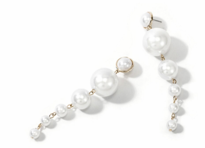 Large Faux Off White Pearl Drop Earring