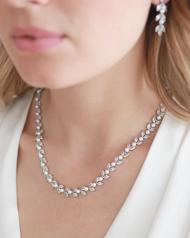 Cubic Zirconia/Pearl Formal Set