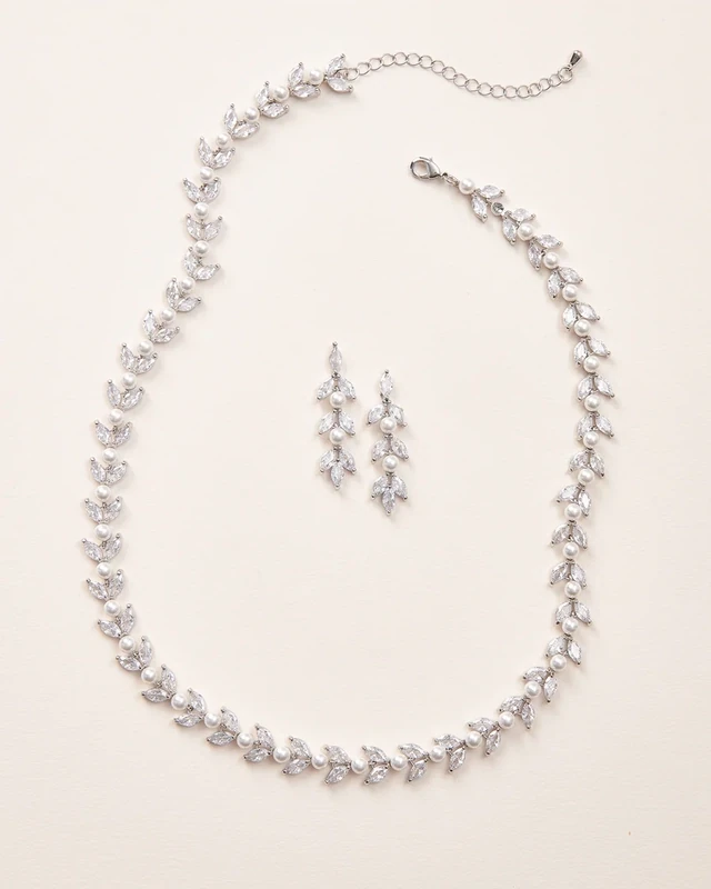 Cubic Zirconia/Pearl Formal Set
