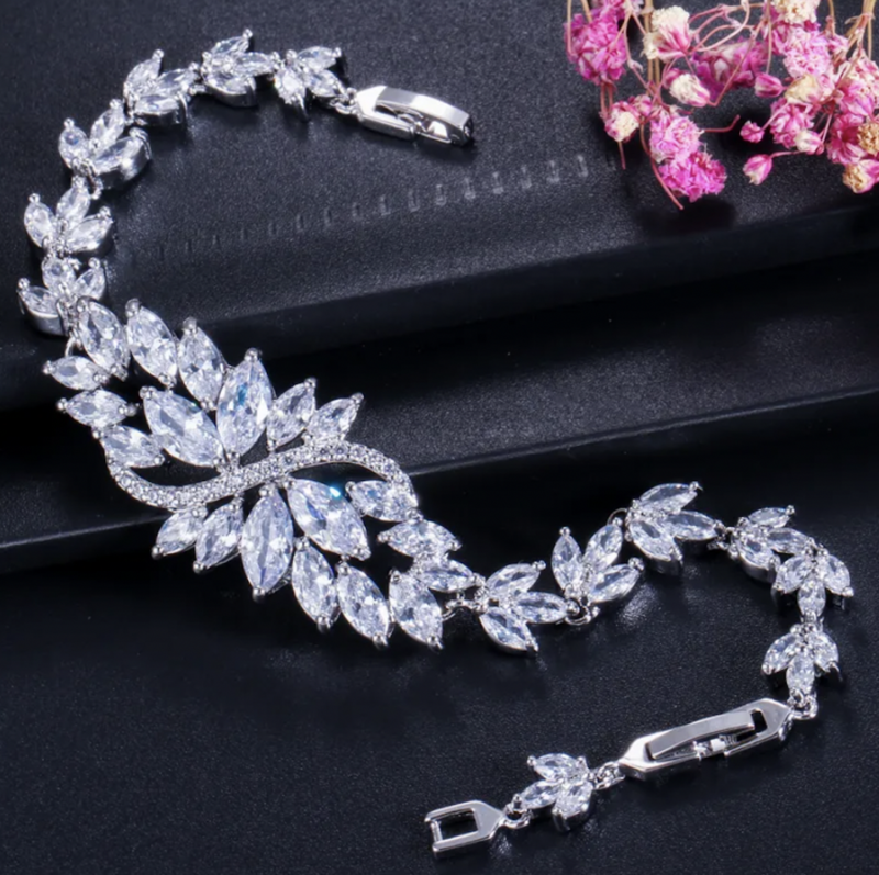 Statement AAA CZ Marquise Center Burst Bracelet