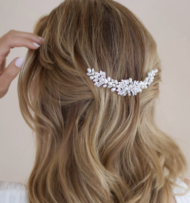 Spectacular Pearl/Crystal Back Piece Hair Comb