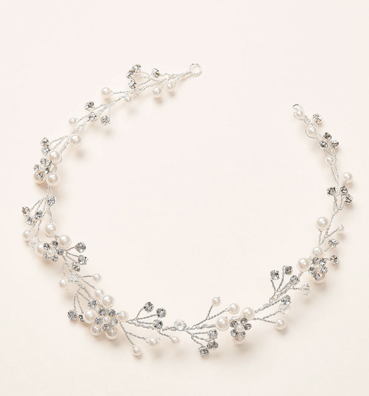 Delicate Pearl/Crystal Botanical Hair Vine/Headband