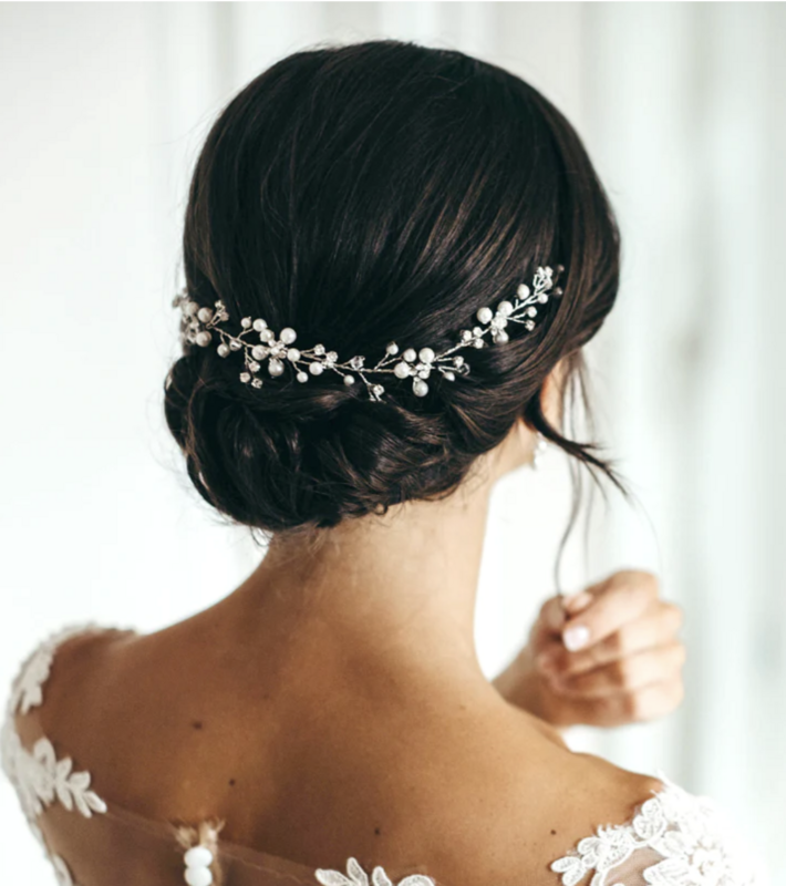 Delicate Pearl/Crystal Botanical Hair Vine/Headband