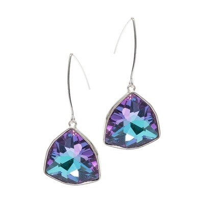 Lavender Geometric Angled Stone Dangle Earrings