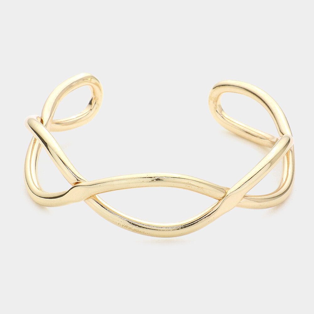 Braided Brass Metal Cuff Bracelet