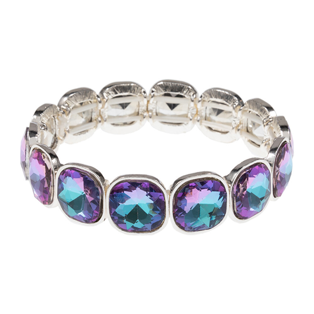 Cushion Square Stone Stretch Bracelet