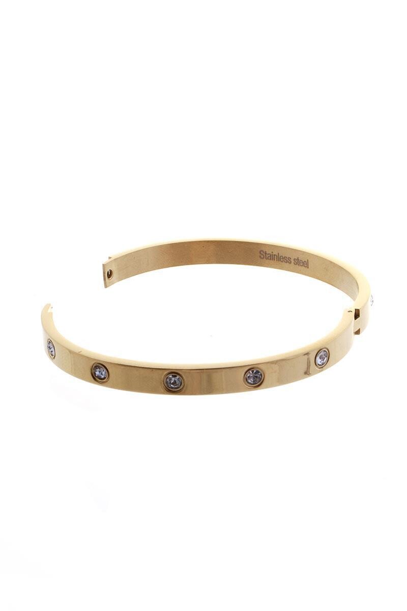 Designer Look Stainless Steal CZ Bangle