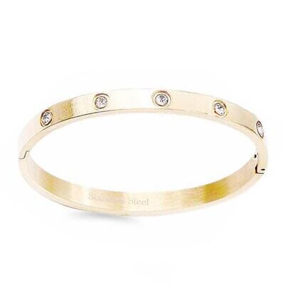 Designer Look Stainless Steal CZ Bangle