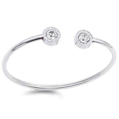 Designer Look Stainless Steal Open Roman Bangle