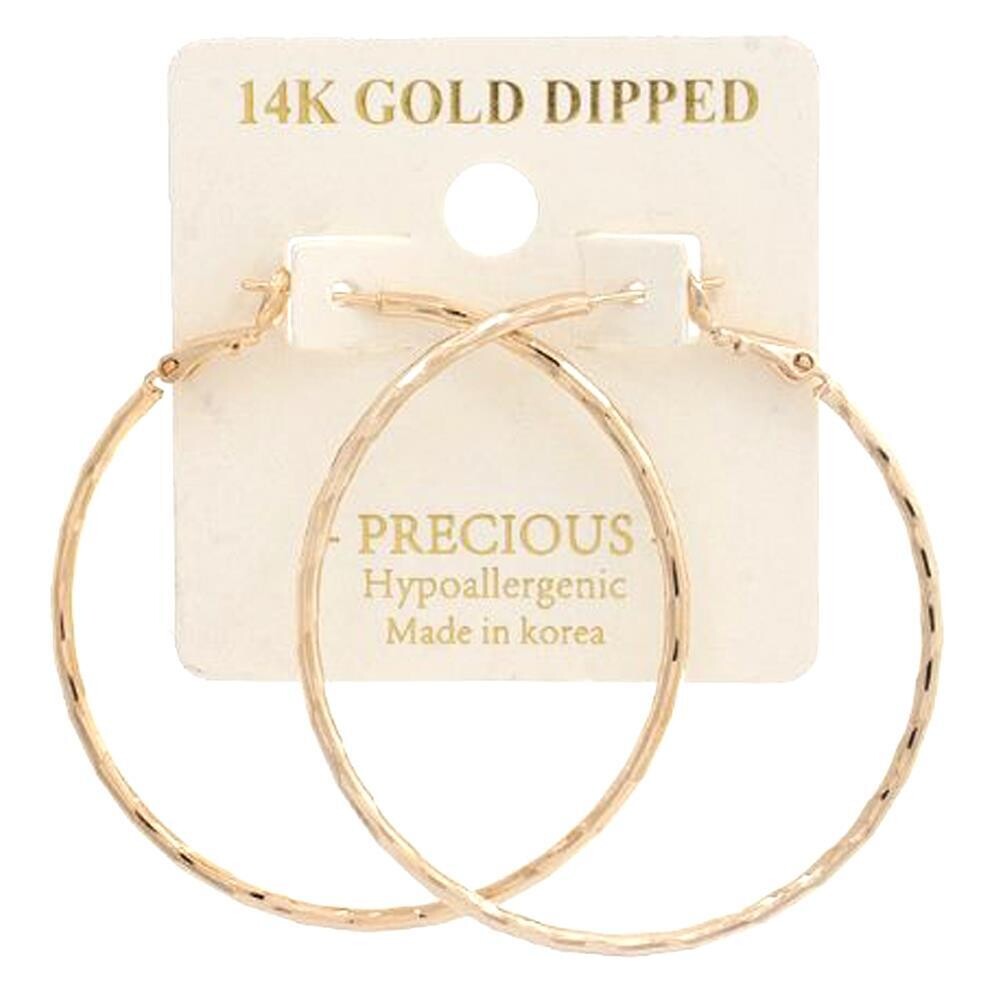 14K Gold  Dipped 2&quot; Hoops