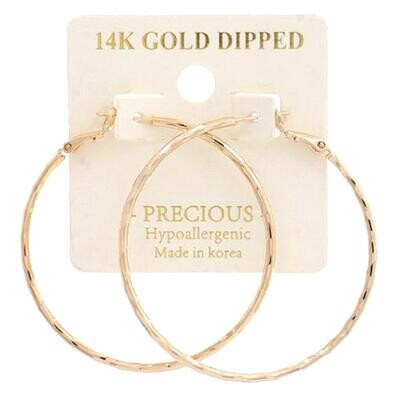 14K Gold  Dipped 2&quot; Hoops