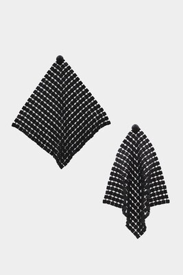 Matt Black Mesh Chain Dangle Earring