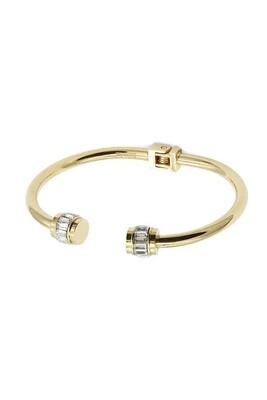 Designer Inspired Hinge Bangle CZ Baguette Finish