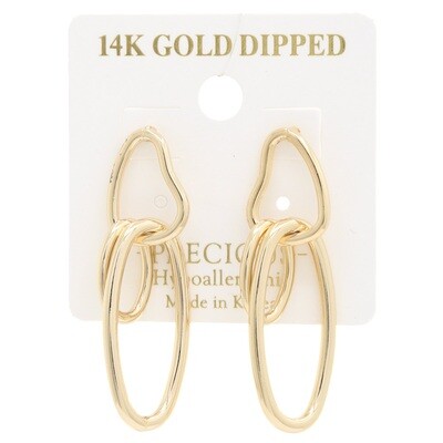 14K Gold Dipped Multi Link Dangle Earrings