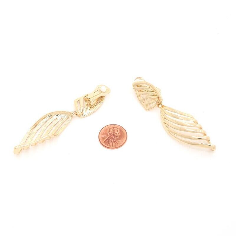 Open Metal Wing Clip Earrings