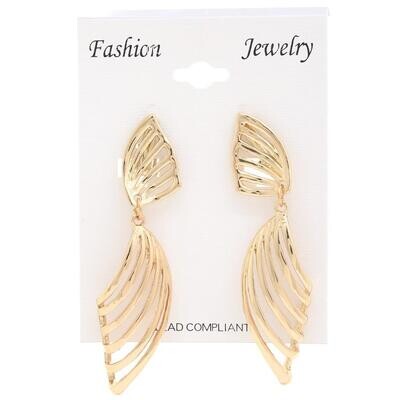 Open Metal Wing Clip Earrings