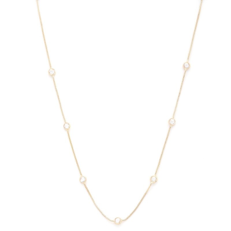 12&quot; Gold Chain/Clear Crystal Stations