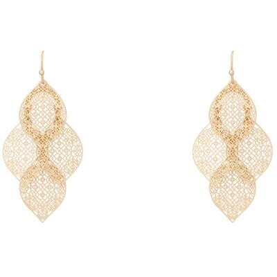 Open Metal Leaf Flutter Light Weight Earrings