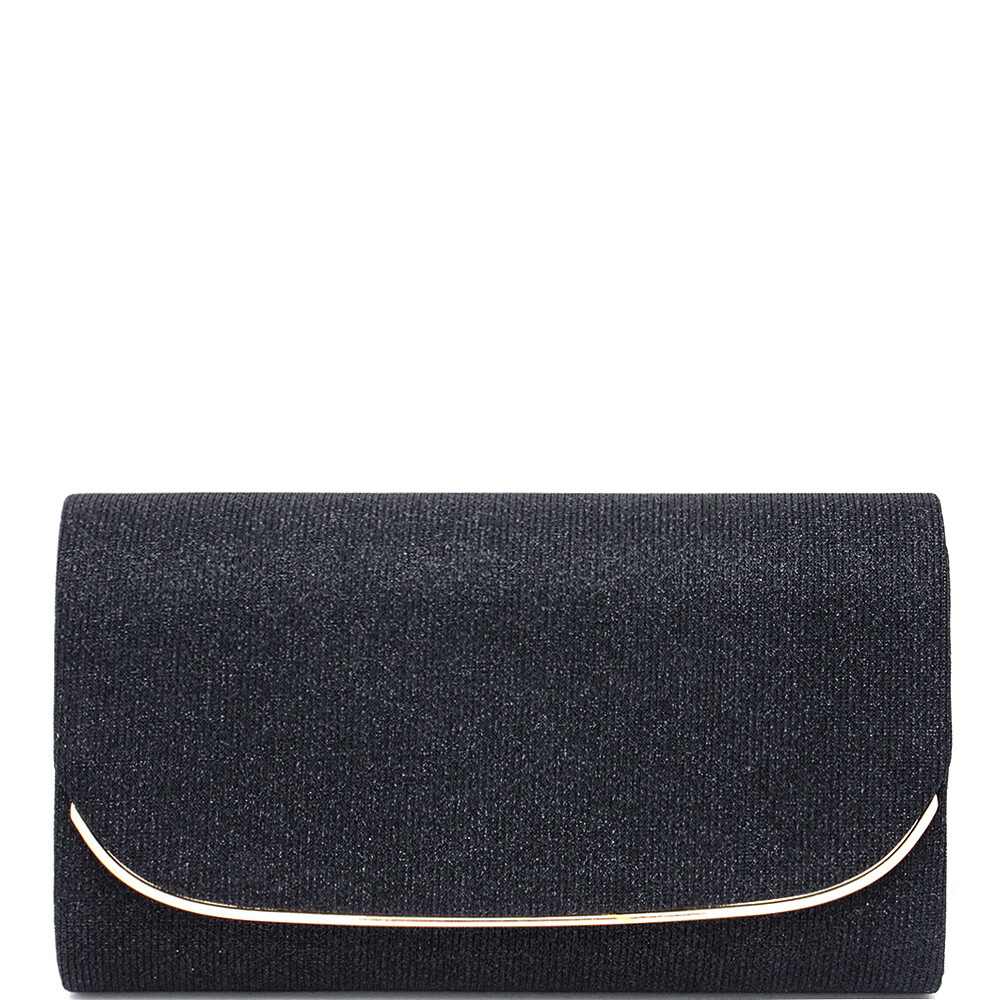 Shimmer Fabric Flap Front Formal Handbag