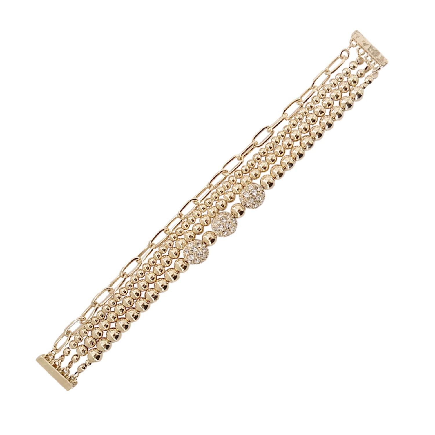Multi Strand Ball With Crystal Accents