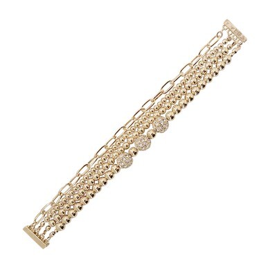 Multi Strand Ball With Crystal Accents