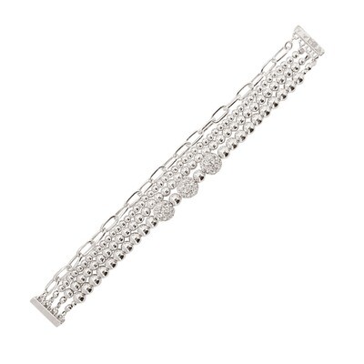 Multi Strand Ball With Crystal Accents