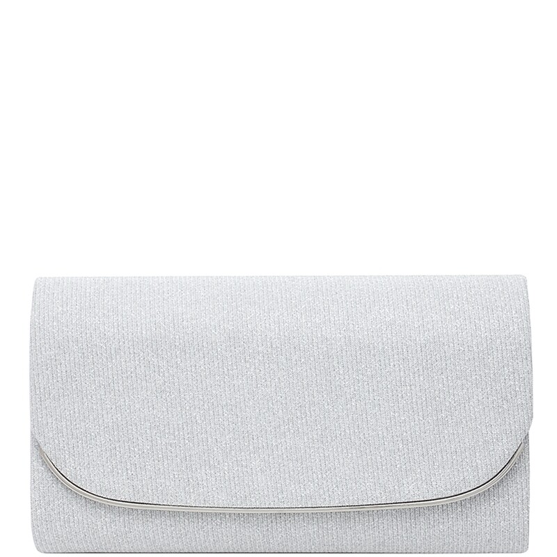 Shimmer Fabric Flap Front Formal Handbag