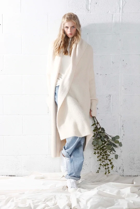 Wide Shawl Collared Cardigan Coat