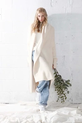 Wide Shawl Collared Cardigan Coat