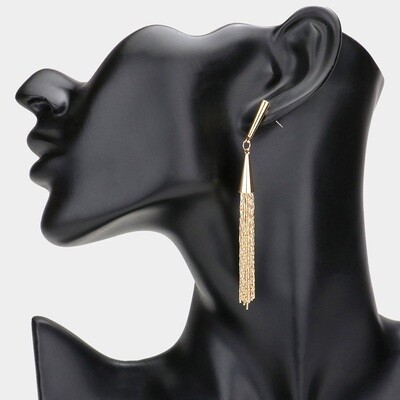 Metal Chain Tassel Dangle Earrings