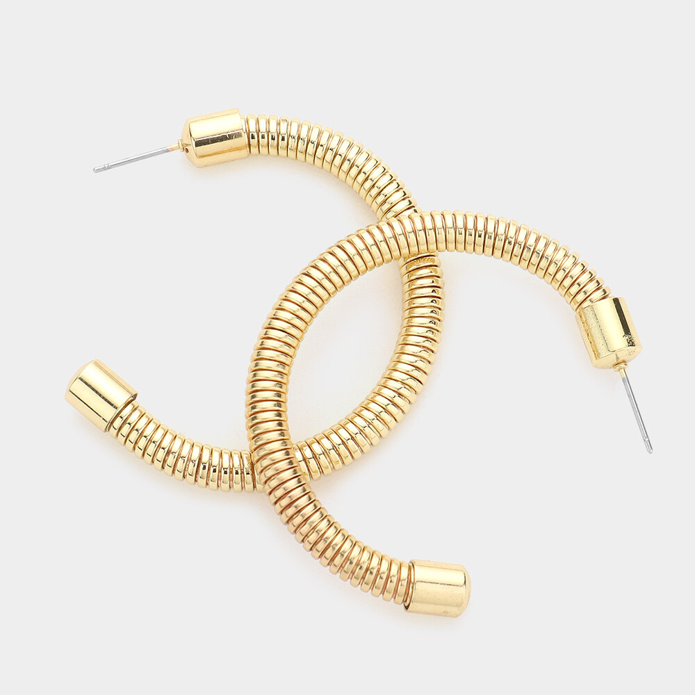 Gold Dipped Metal Hoop Earrings