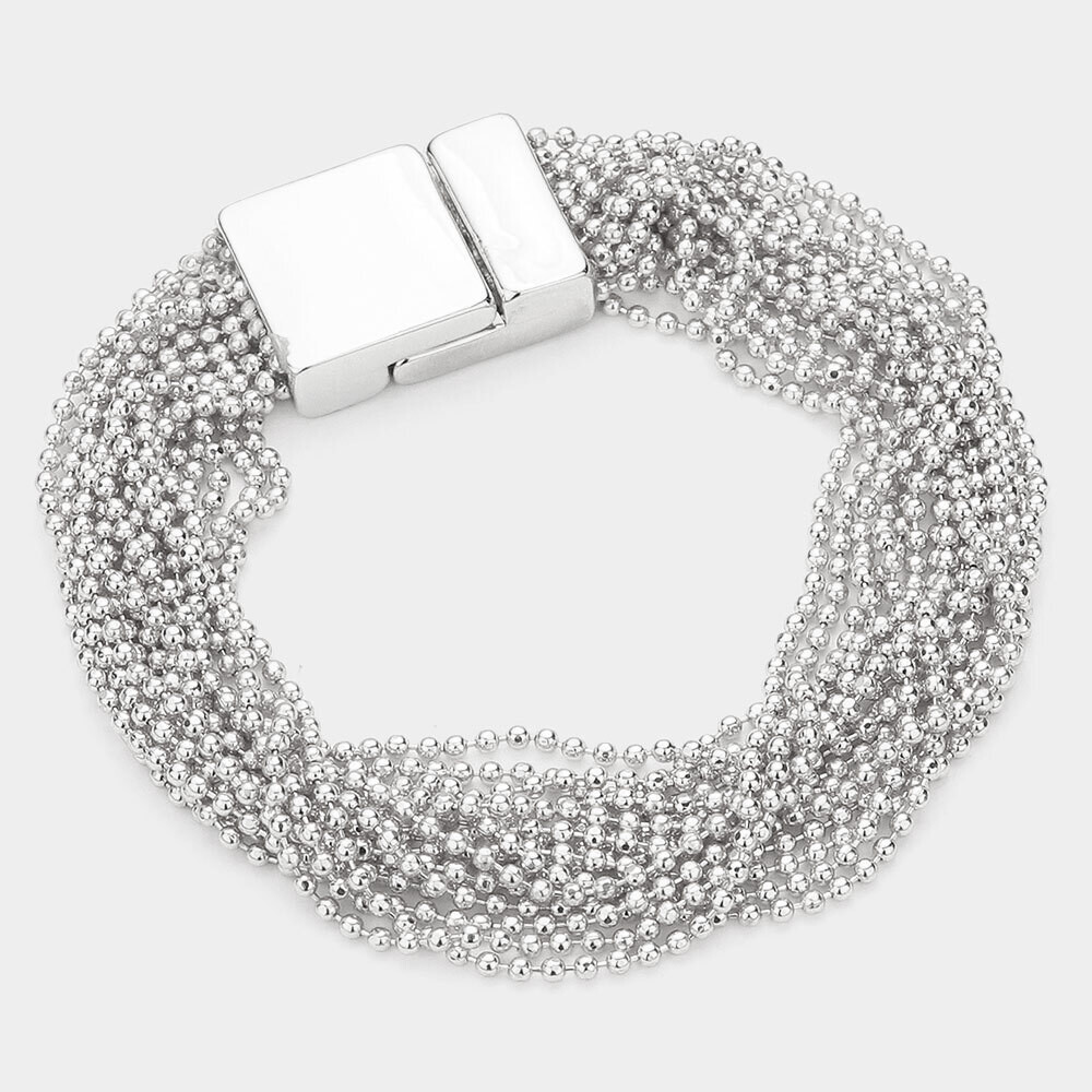Secret Box Metal Ball Chain Multi Layered Magnetic Bracelet