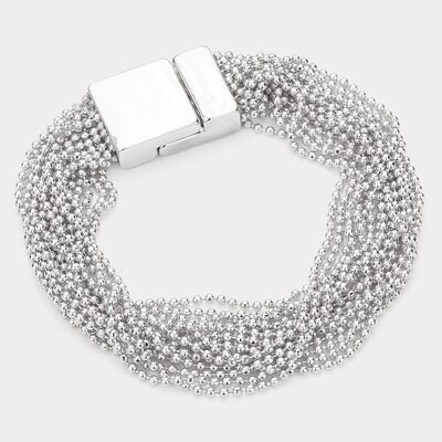 Secret Box Metal Ball Chain Multi Layered Magnetic Bracelet