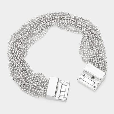 Secret Box Metal Ball Chain Multi Layered Magnetic Bracelet