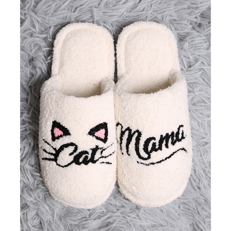 Cat Mama Message Soft Home Indoor Floor Slippers
